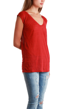 Giada Forte Scoop Neck Tee - blueandcream