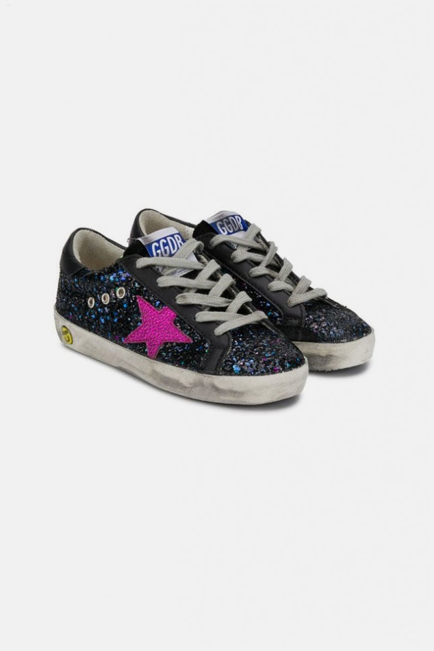 Toddler Super-Star Low Top Sneaker Galaxy Glitter/Fuchsia Star - blueandcream