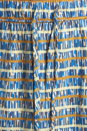 SUNO Apron Skirt in Blue Multi - blueandcream