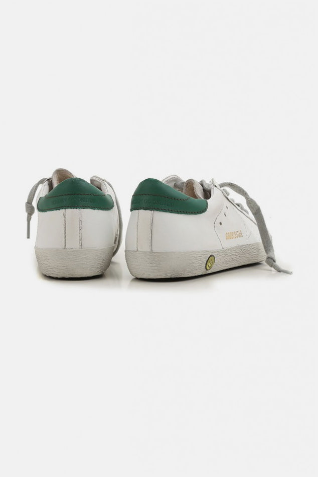 Kids Super-Star Low Top Sneaker White/Green - blueandcream