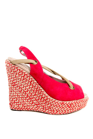 Charlotte Ronson Josephine Sling Back Espadrille Wedge - blueandcream