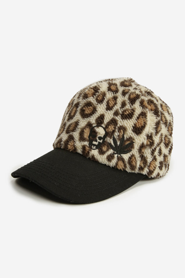 Fleece Cap Leopard - blueandcream