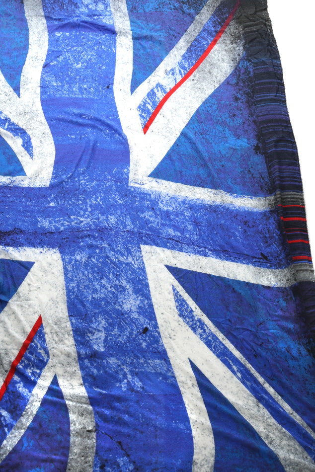 Vintage Flag Cashmere Modal Scarf Rich Blue - blueandcream