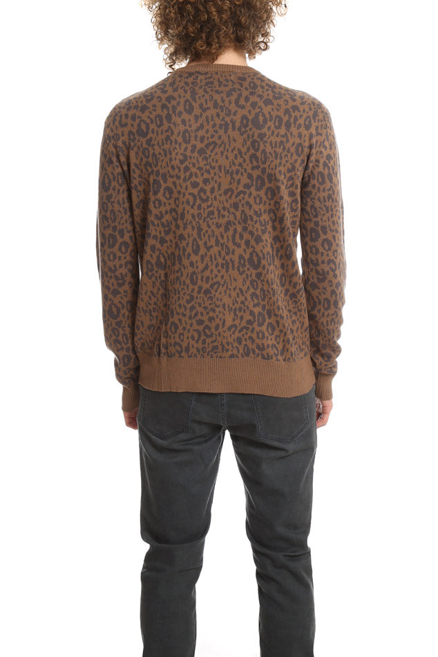 Robert Geller Leopard Jacquard Sweater - blueandcream