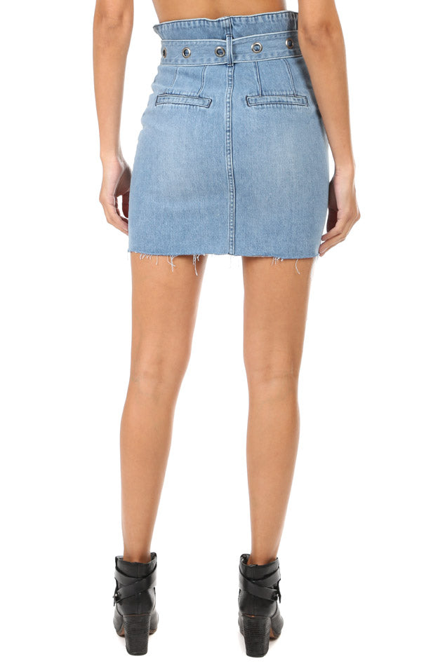 GRLFRND Ava Mini Skirt - blueandcream