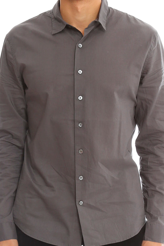 Button Down Dress Shirt Charcoal - blueandcream