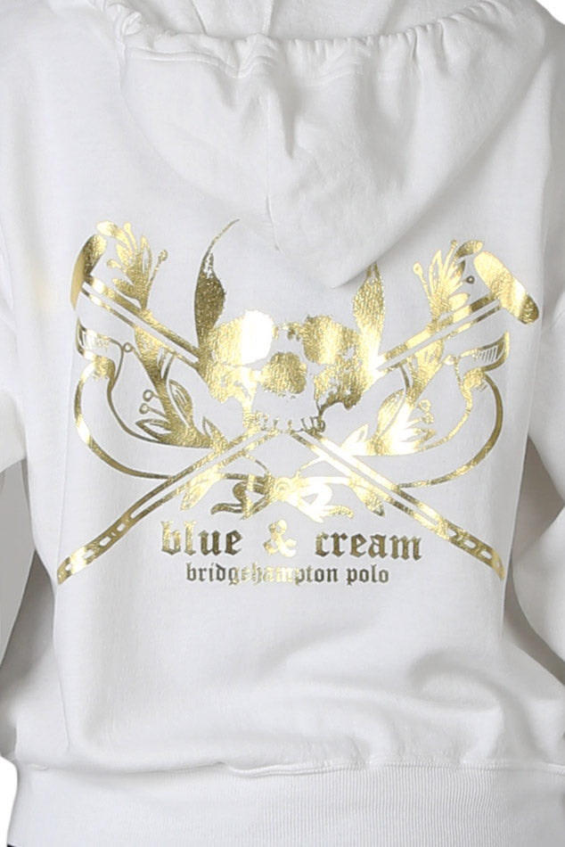 Skull Hoodie White/Gold - blueandcream