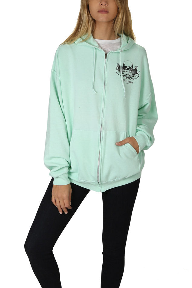 Skull Hoodie Mint - blueandcream