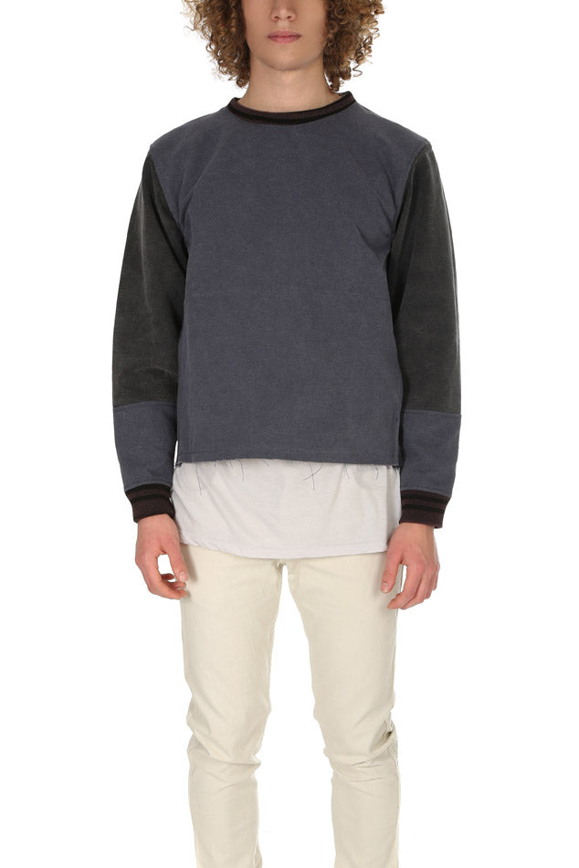 Longjourney Nash Sweatshirt with Zipper - blueandcream