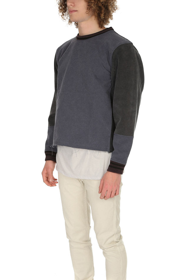 Longjourney Nash Sweatshirt with Zipper - blueandcream