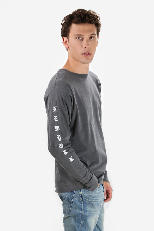 Been Here Forever Long Sleeve Tee Charcoal - blueandcream