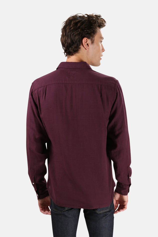 The Ripper Organic Cotton Shirt Bordeaux - blueandcream