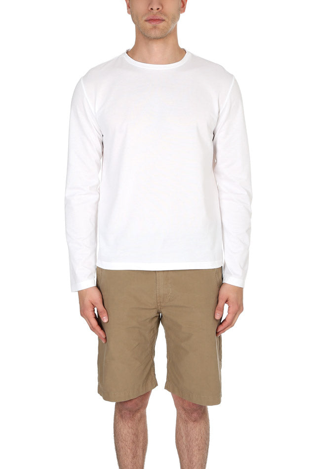 Long Sleeve Pique T Shirt White - blueandcream