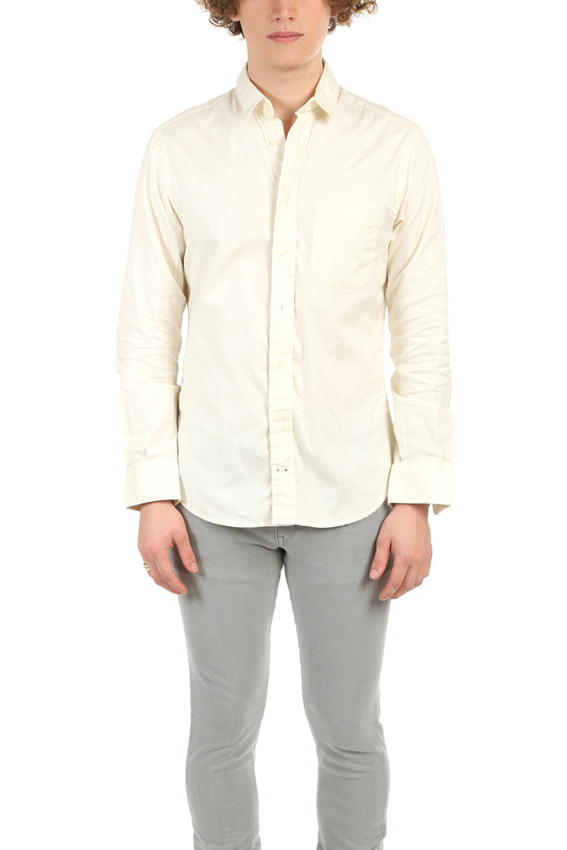 Pinpoint Button Down Ivory - blueandcream