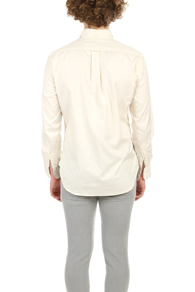 Pinpoint Button Down Ivory - blueandcream