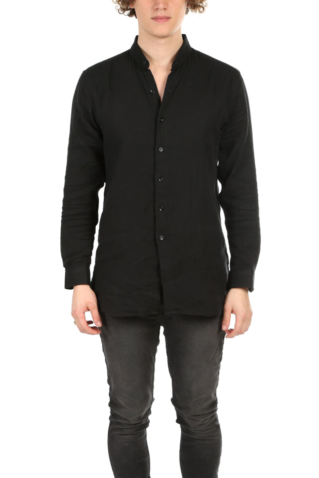 Mandarin Shirt Black - blueandcream