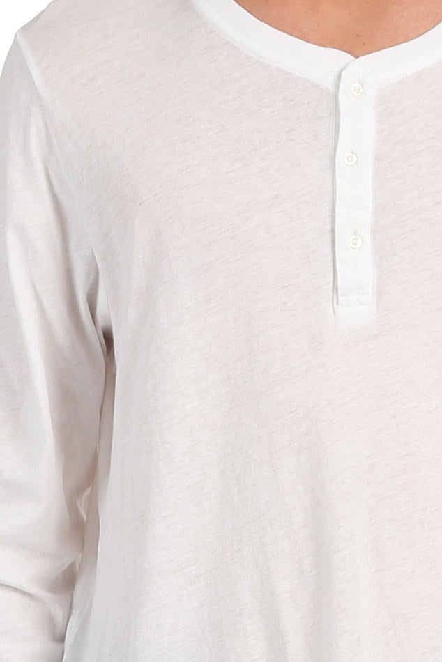 Long Sleeve Henley White - blueandcream