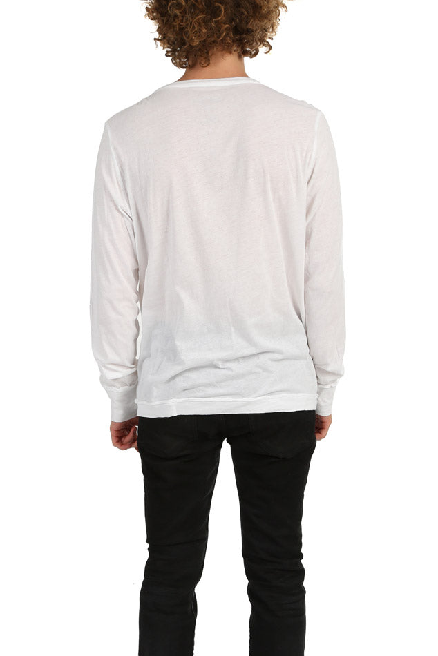 Long Sleeve Henley White - blueandcream