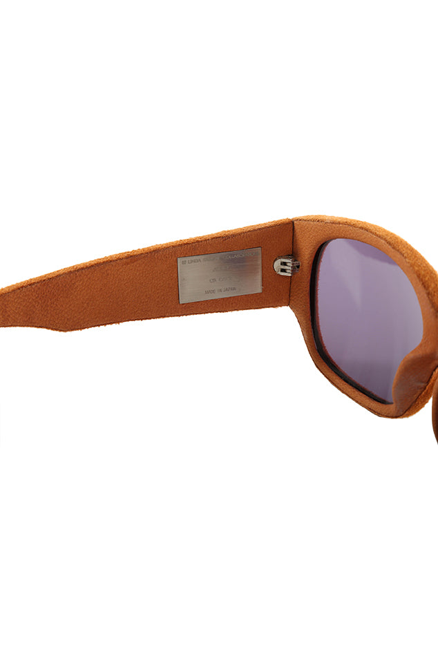 Alexander Wang Terracotta Suede Rectangle Sunglasses - blueandcream