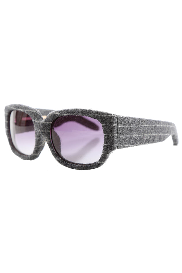 Alexander Wang Grey Pinstripe Curved Rectangle AW/8/4 Sunglasses - blueandcream
