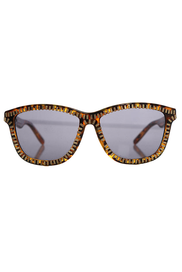 Alexander Wang Brown Zipper Motif AW/3/10 Sunglasses - blueandcream