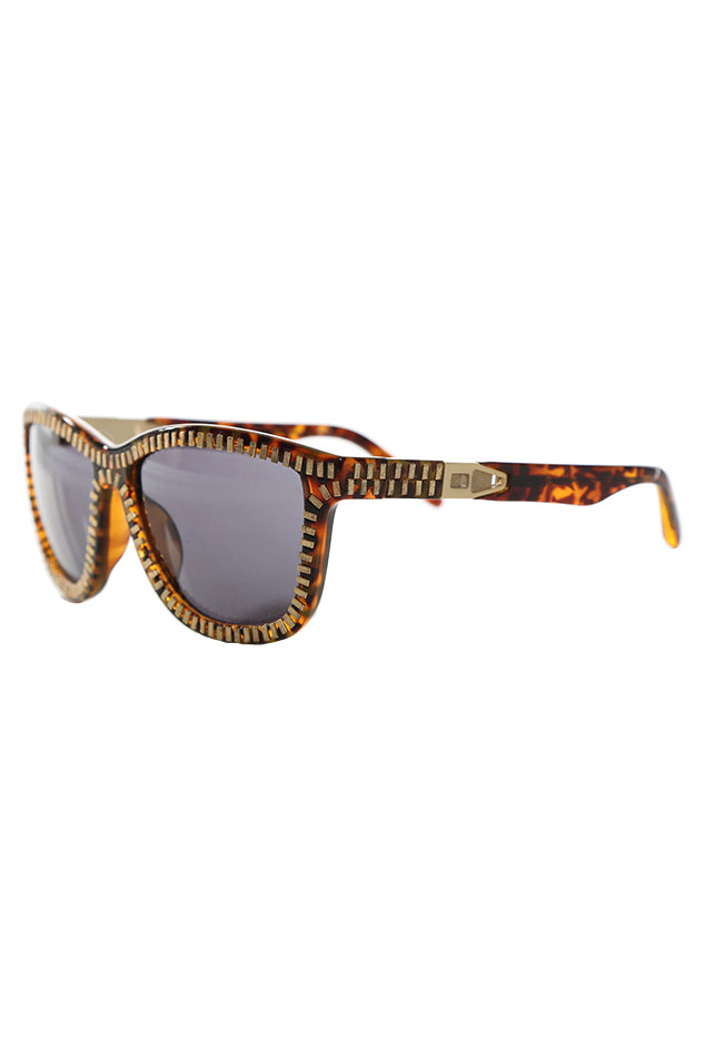 Alexander Wang Brown Zipper Motif AW/3/10 Sunglasses - blueandcream