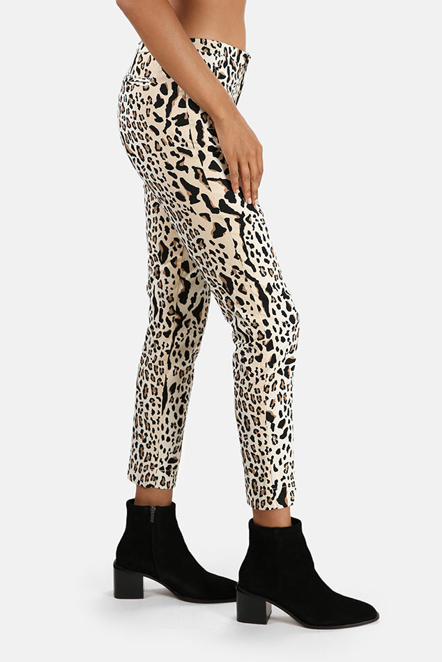 ATM Leopard Print Slim Pant - blueandcream