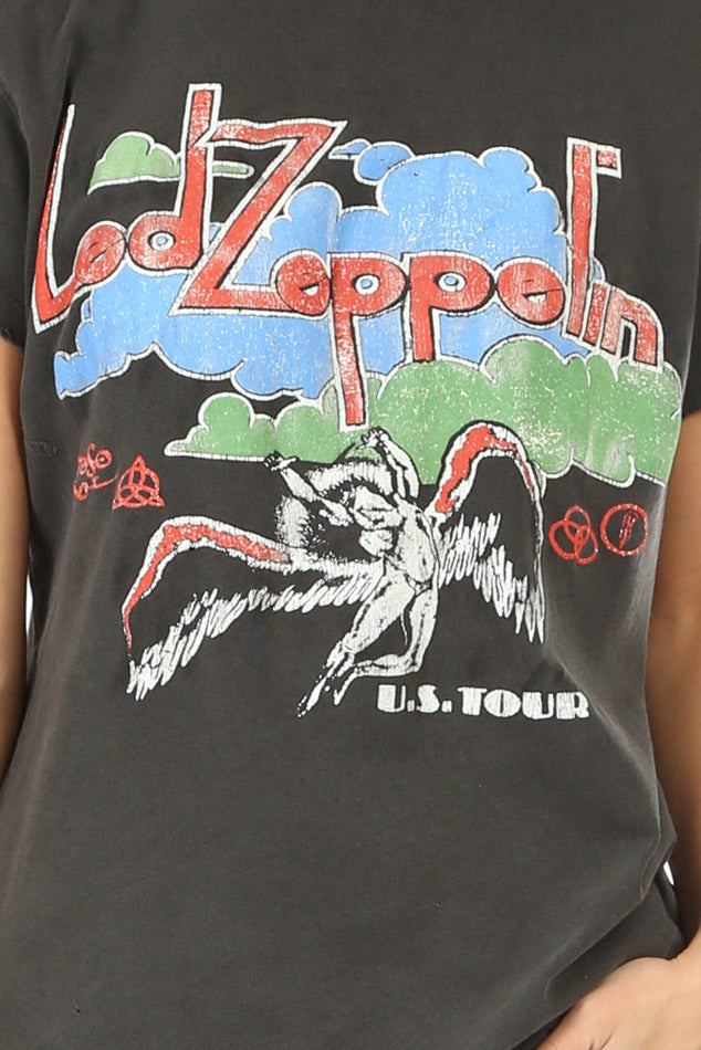 Led Zeppelin U.S Tour Tee Black Pigment - blueandcream