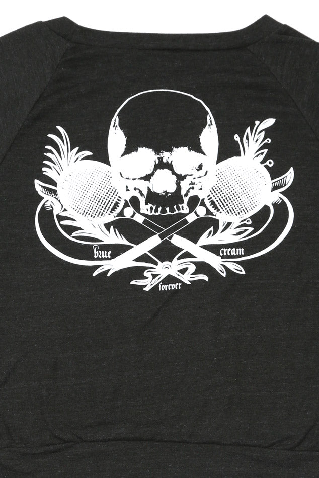 Skull Logo Long Sleeve Crewneck Tee Black - blueandcream