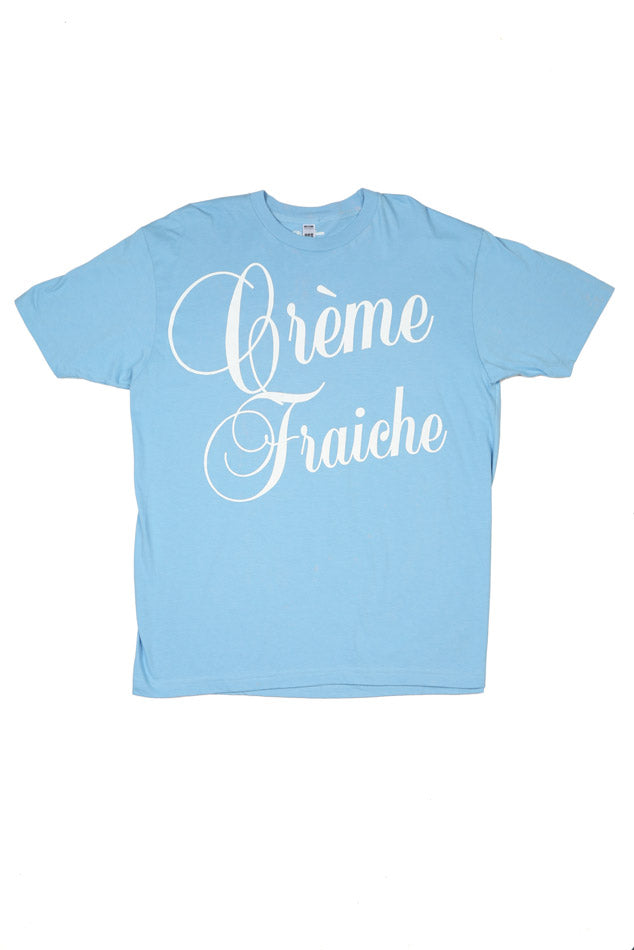 Creme Fraiche Crewneck Tee Blue/White - blueandcream