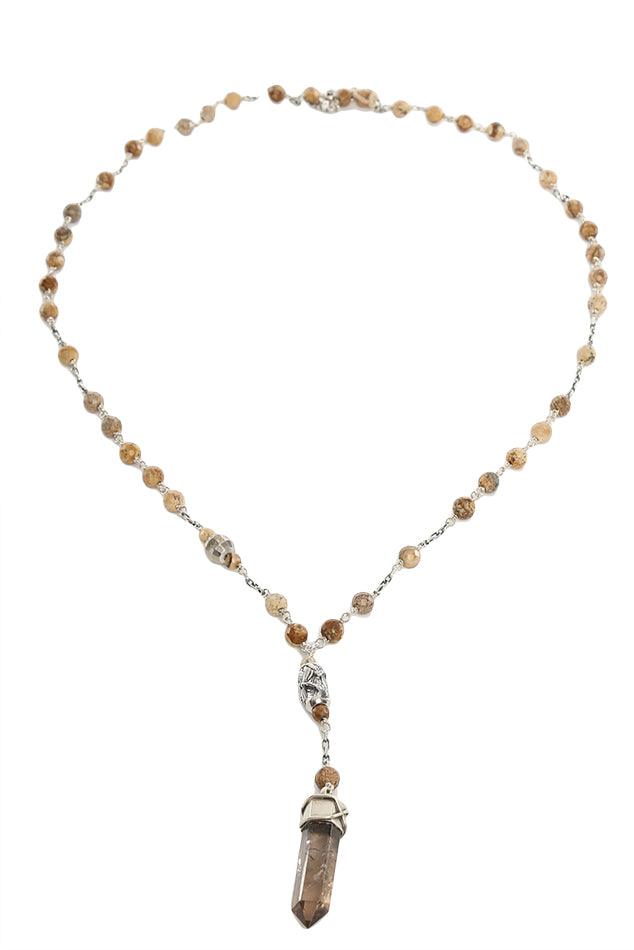 Chan Luu Picture Stones Necklace with Pendant - blueandcream