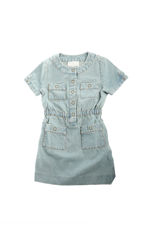 3.1 Phillip Lim Kids Shortsleeve Denim Dress - blueandcream