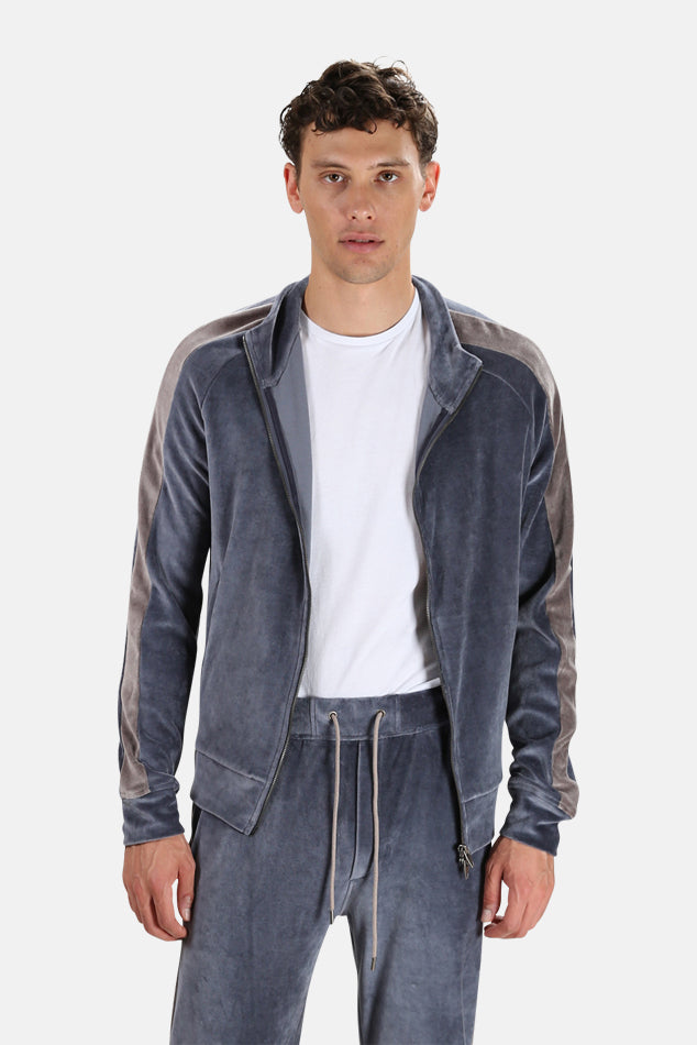 Wheelers.V Nosta Velour Jacket - blueandcream