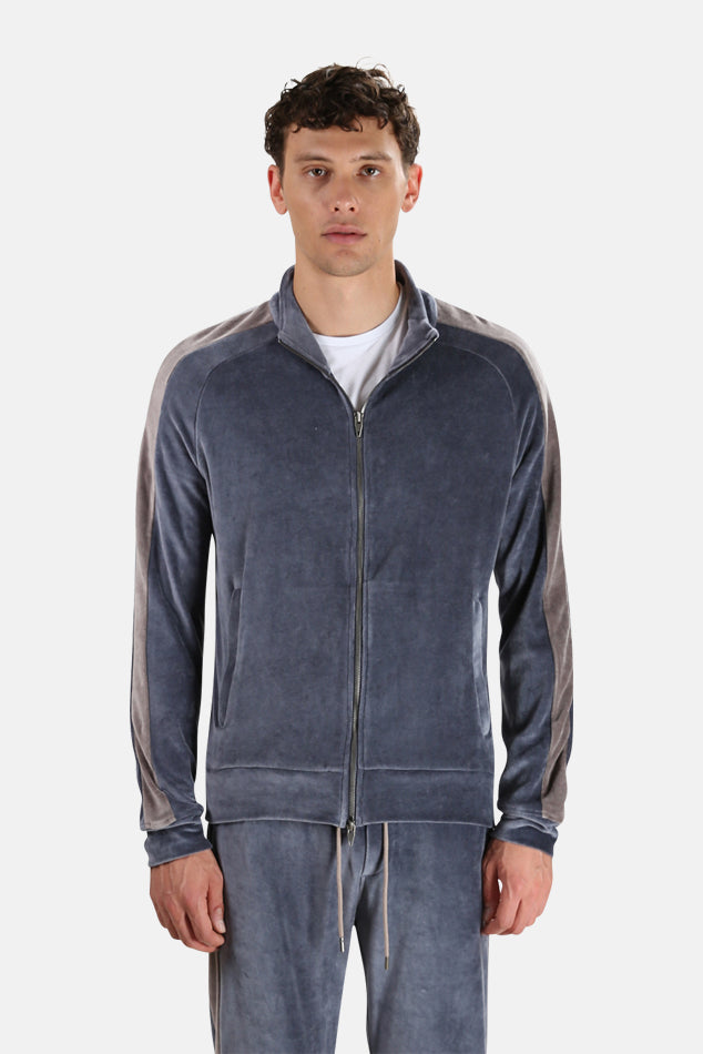 Wheelers.V Nosta Velour Jacket - blueandcream