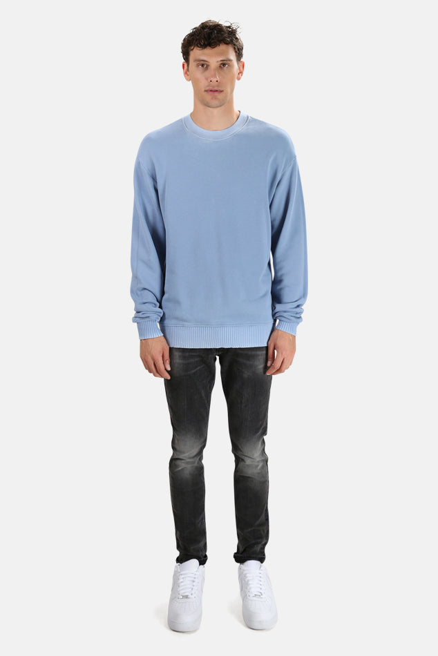 Bronx Crew Sweatshirt Faded Denim - blueandcream