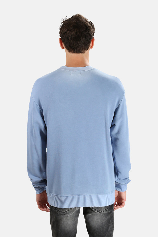 Bronx Crew Sweatshirt Faded Denim - blueandcream