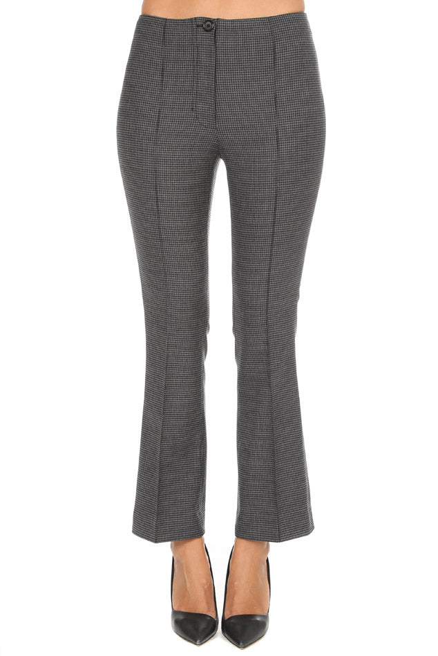 Helmut Lang Houndstooth Cropped Flare Pant - blueandcream