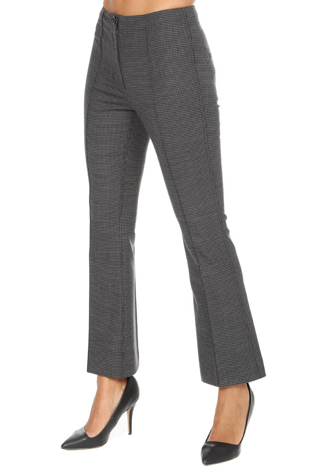 Helmut Lang Houndstooth Cropped Flare Pant - blueandcream