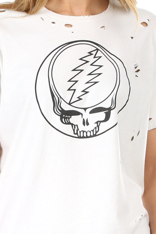 Steal Your Face Boy Tee White - blueandcream
