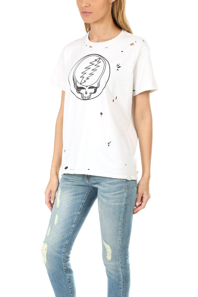 Steal Your Face Boy Tee White - blueandcream