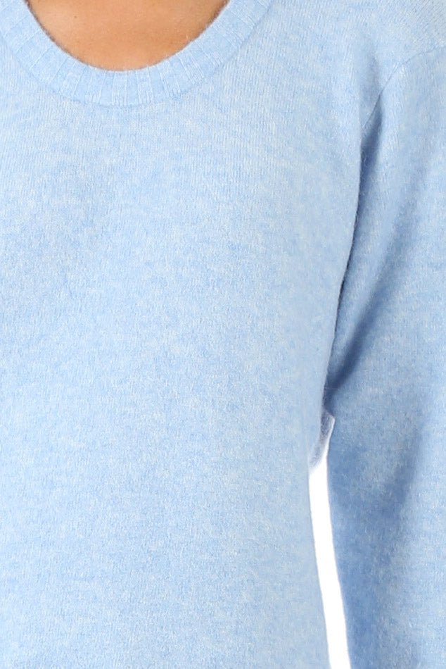 Light Blue 3.1 Phillip Lim Open Neck Sweater - blueandcream