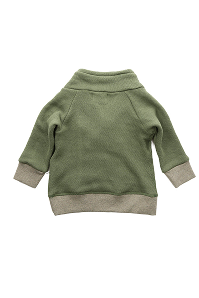 Shawl Neck Safari Sweatshirt - blueandcream