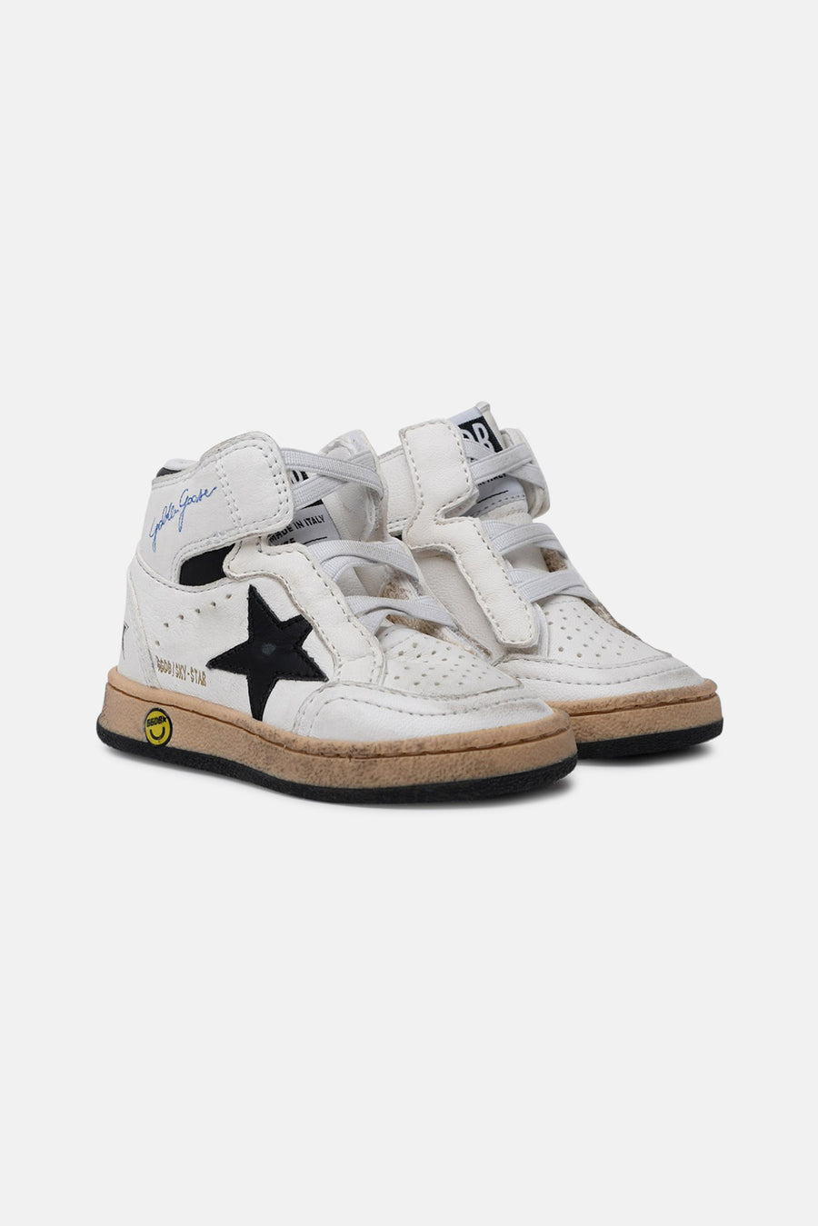 Toddler Sky Star Sneakers White/Black Star - blueandcream