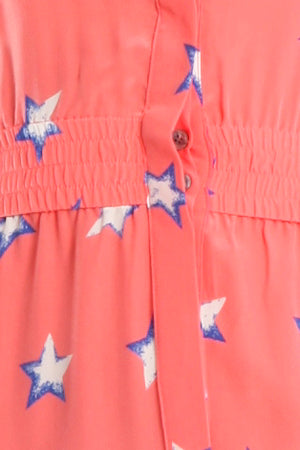 Cut 25 Star Print Mini Dress - blueandcream