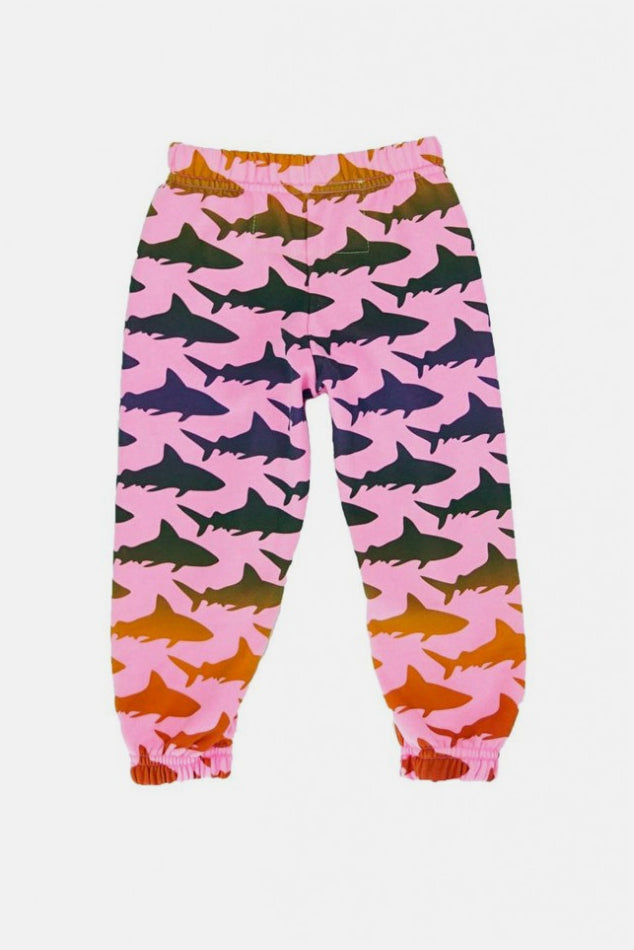 Kids Shark Sweatpants Neon Pink - blueandcream