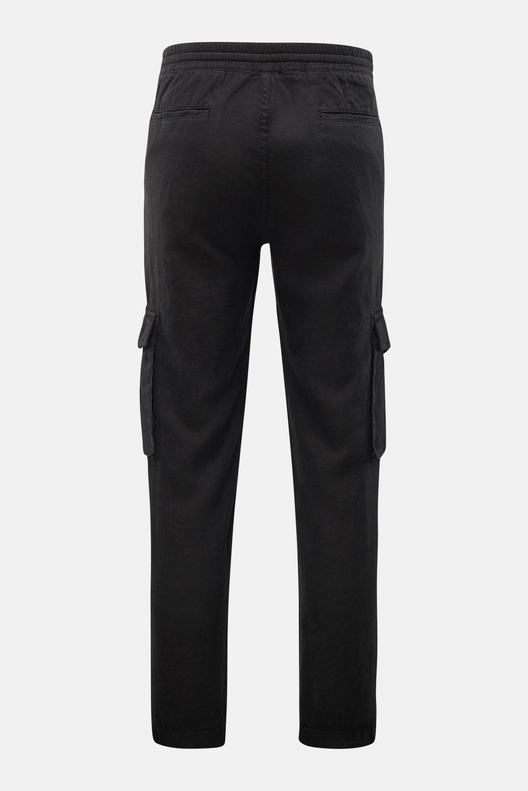 Linen Cargo Joggers Black