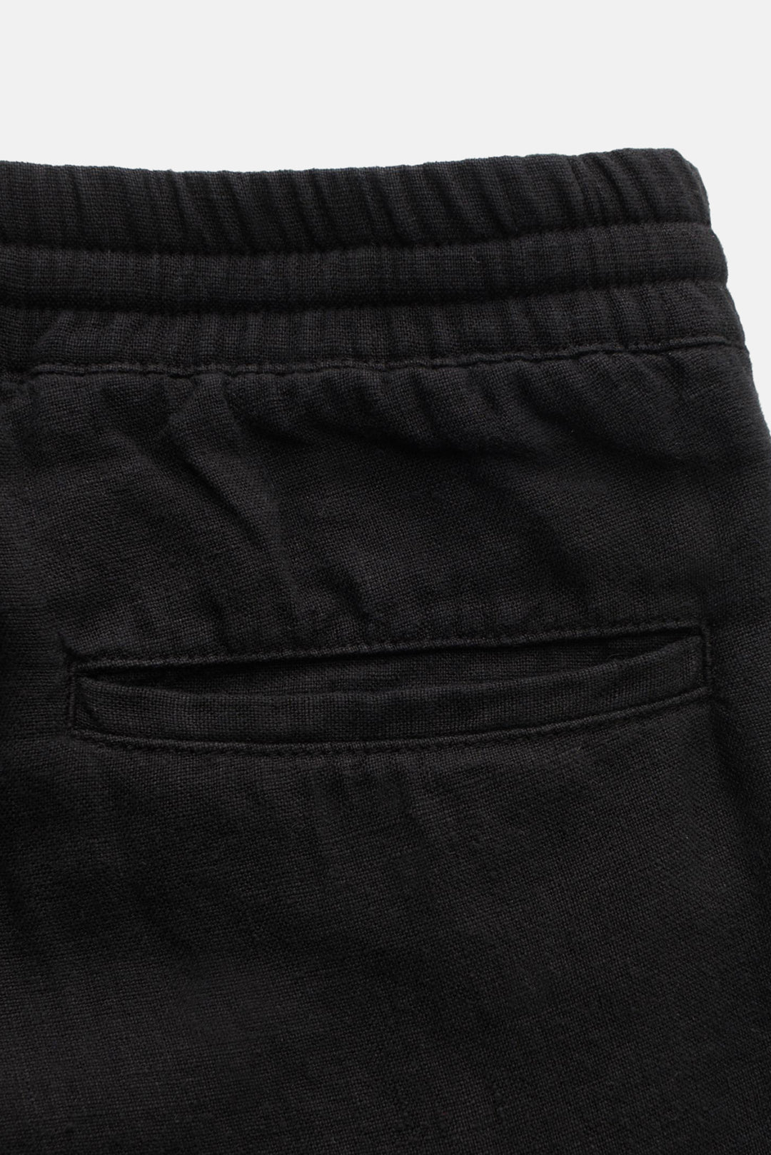 Linen Cargo Joggers Black