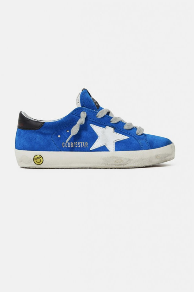 Kids Super-Star Low Top Sneaker Blue Sea/White Star - blueandcream