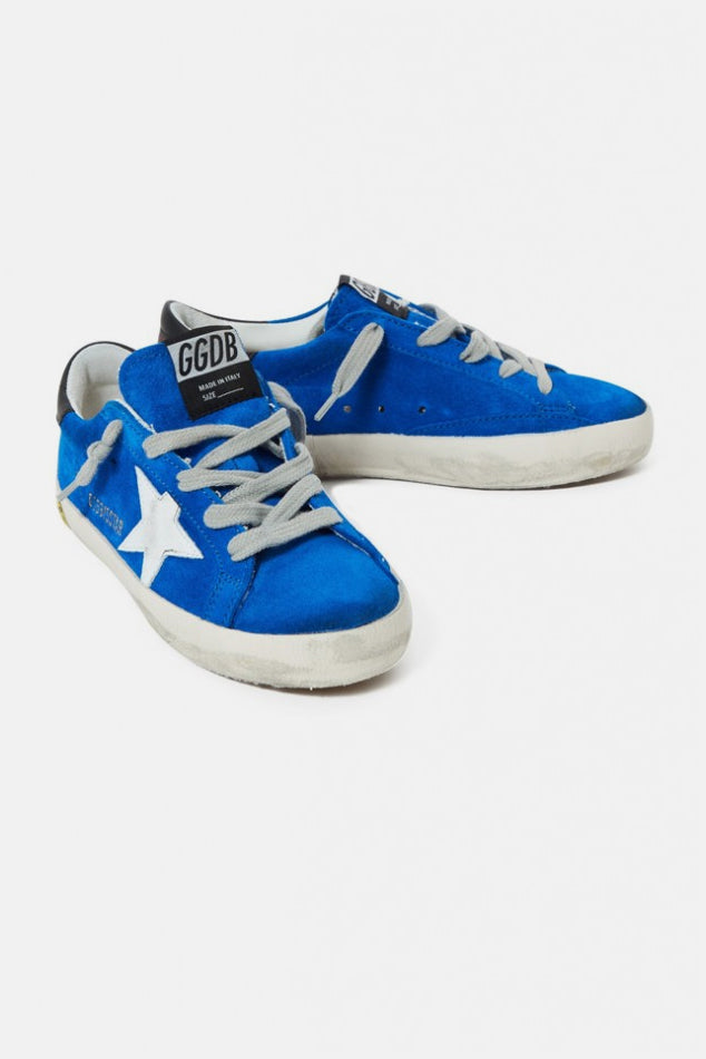 Kids Super-Star Low Top Sneaker Blue Sea/White Star - blueandcream