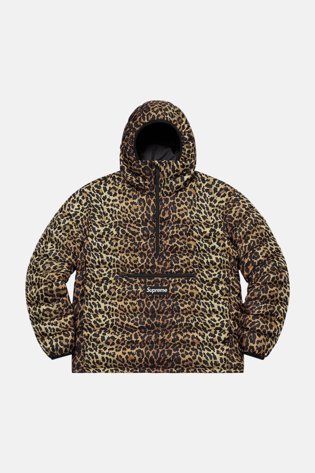 Supreme Micro Down Half Zip Hooded Pull Leopard – blueandcream